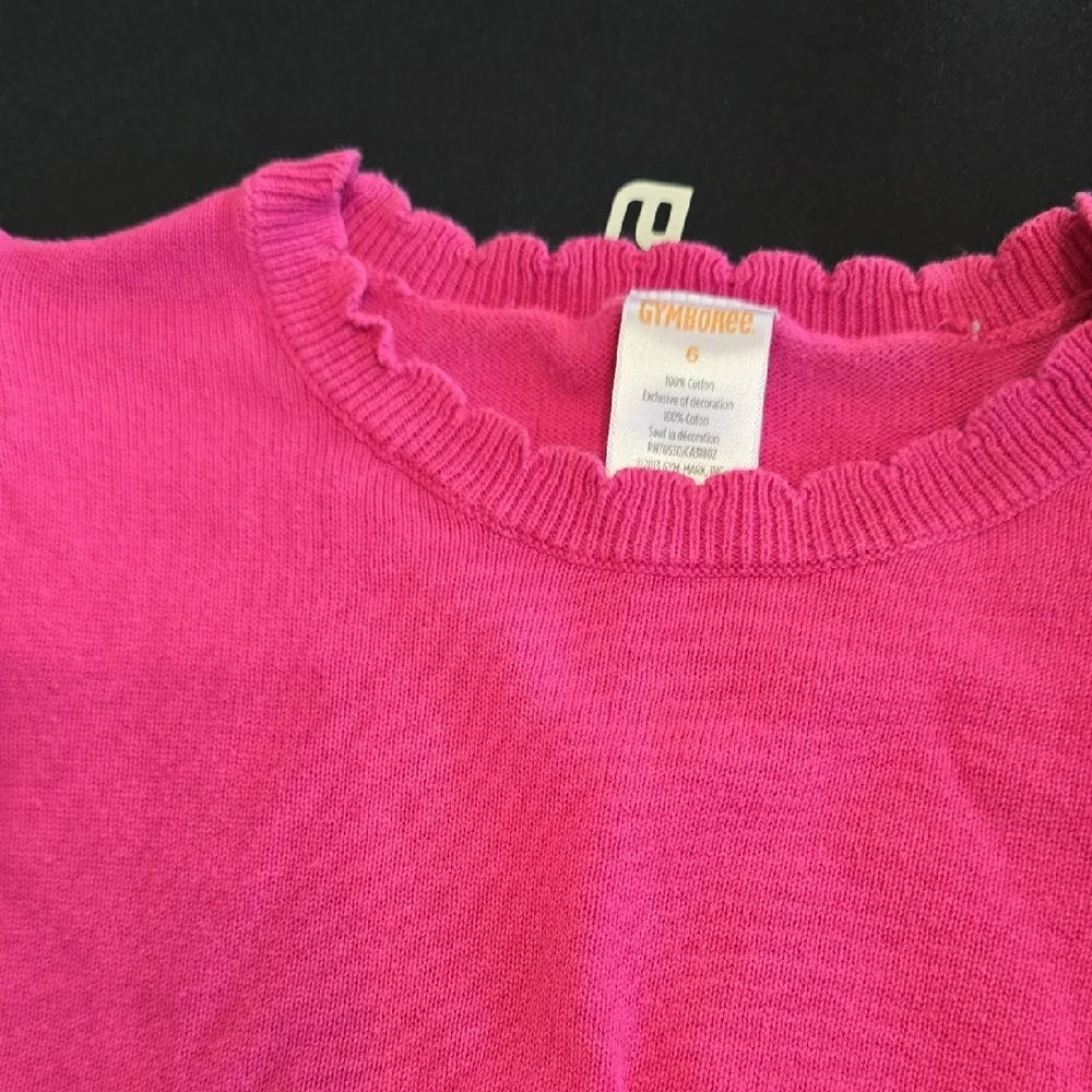 Gymboree Girls 6 Bird Ruffle Pink and Green Kids Dress